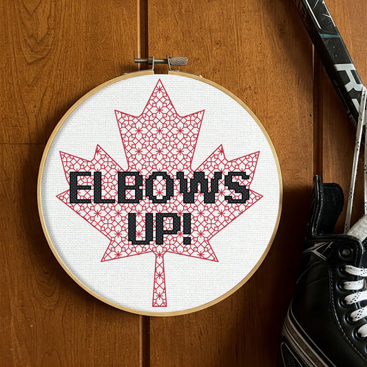 Elbows Up! Blackwork Pattern - instant PDF Download