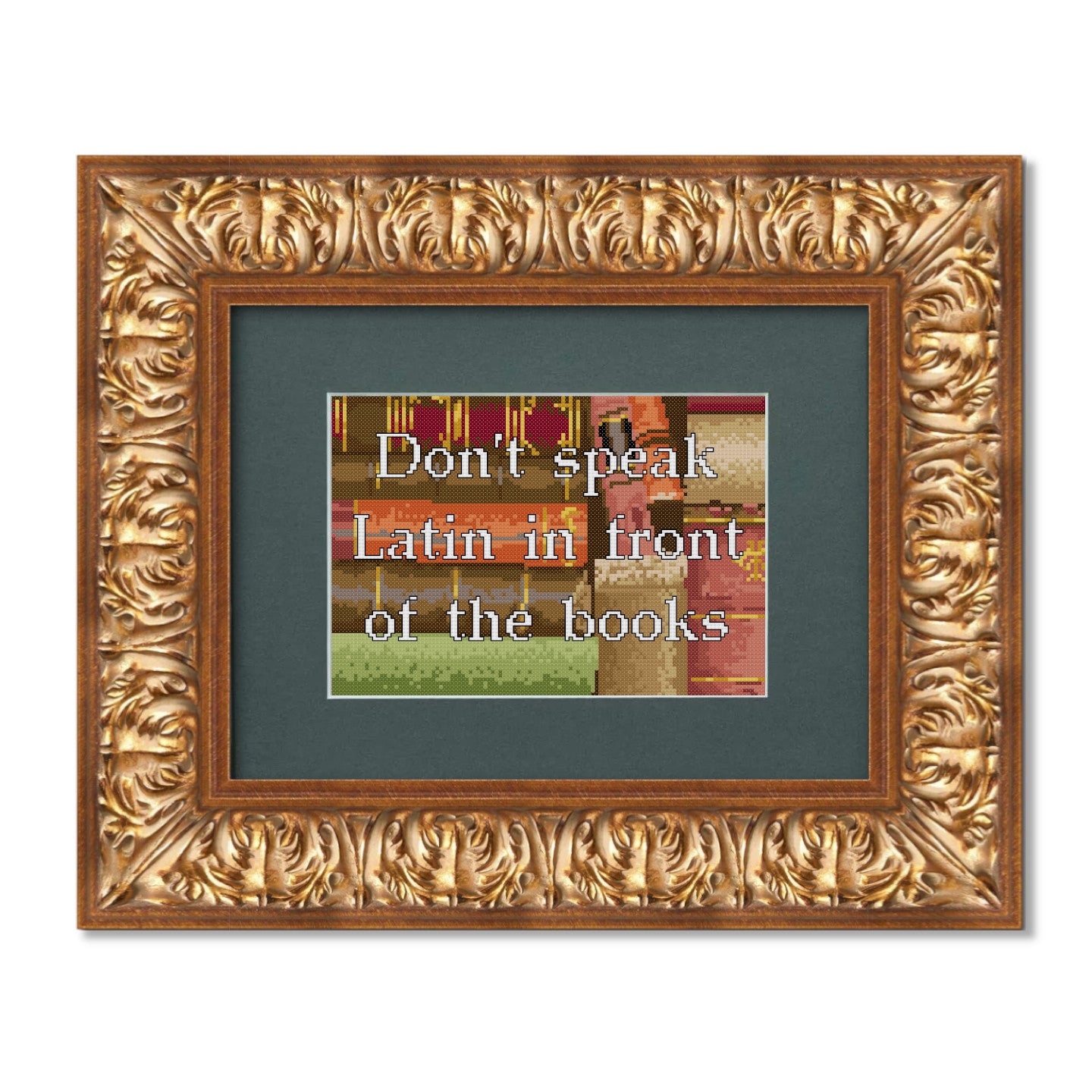 Don't Speak Latin in Front of the Books Cross Stitch Pattern - instant PDF Download