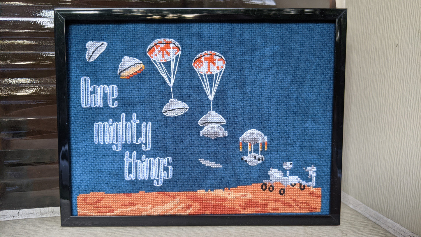 NASA Mars Rover Perseverance Cross Stitch Pattern "Percy" Tribute Stitch - instant PDF Download