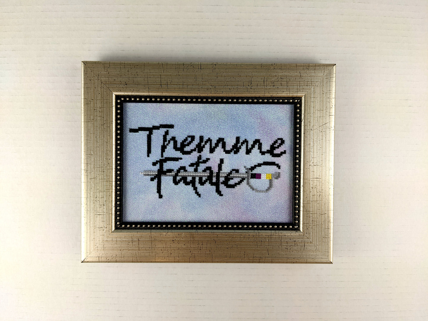 Them (or Themme) Fatale Cross Stitch Pattern (Enby Pride!) - Instant PDF Download