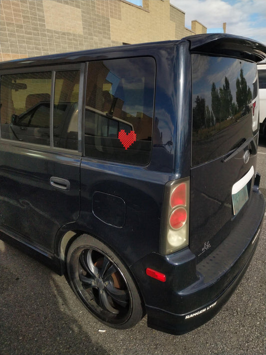 Cross Stitch Heart vinyl decal - free US shipping