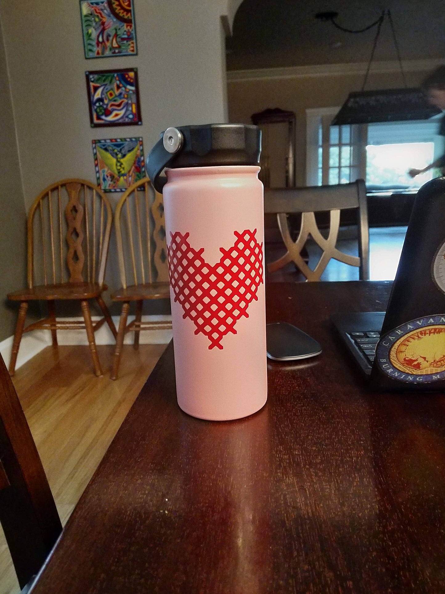 Cross Stitch Heart vinyl decal - free US shipping