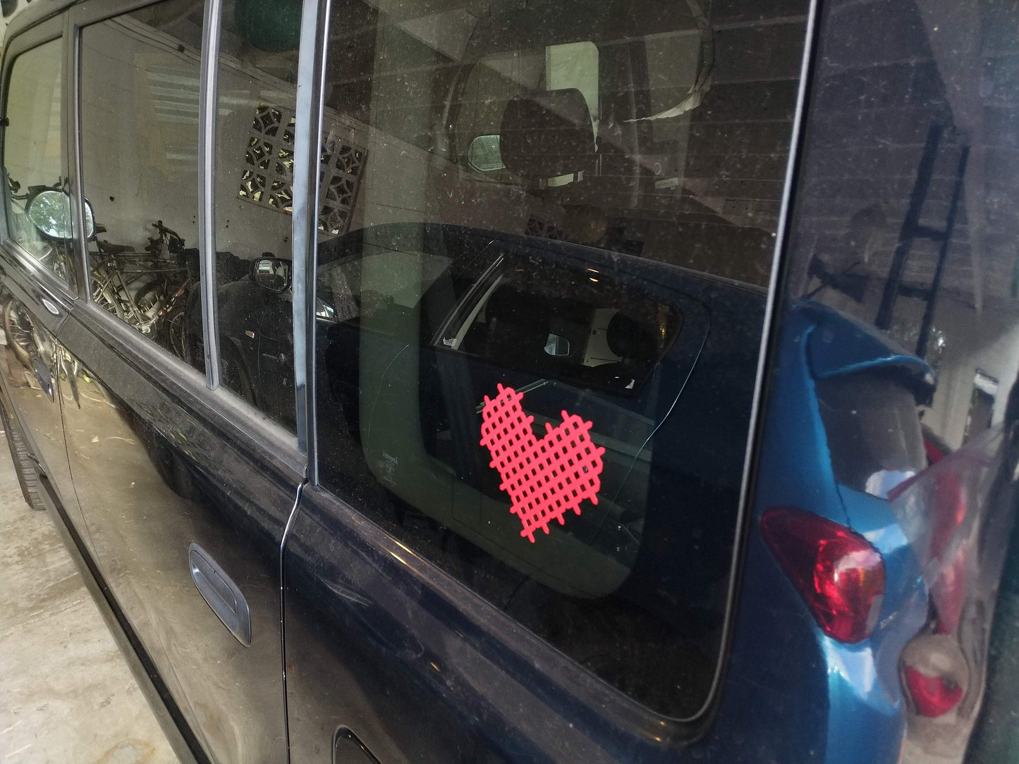 Cross Stitch Heart vinyl decal - free US shipping