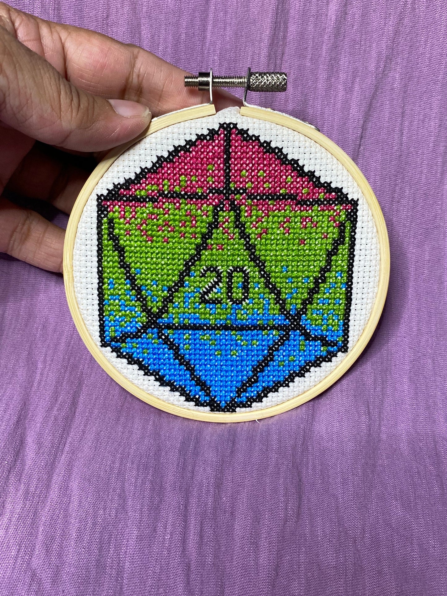 Mini Pride Dice D20 Cross Stitch Pattern collection - 9 pride flags included!