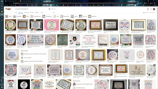 Please Don't Shit in Our Drug Den Beginner-Friendly Bathroom Cross Stitch Pattern - instant PDF Download