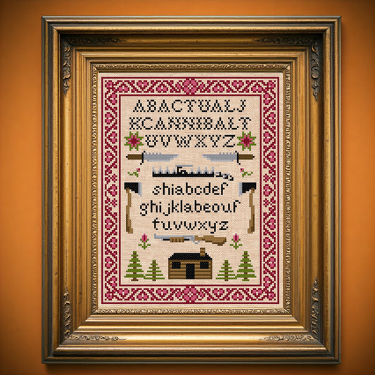 Actual Cannibal Shia LaBeouf Sampler Cross Stitch Pattern - instant PDF Download