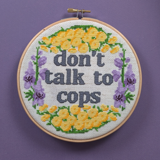 Don't talk to cops cross stitch pattern - instant PDF download
