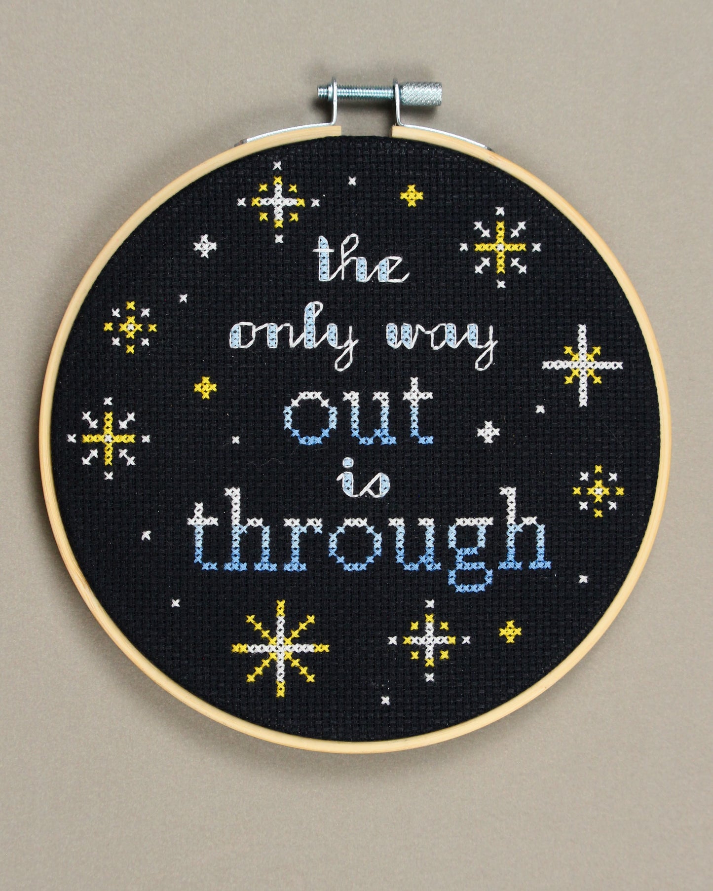 The Only Way Out is Through cross stitch pattern - instant PDF download