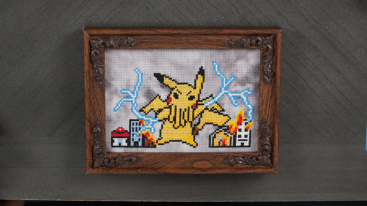 Pikachthulhu Cross Stitch Pattern - instant PDF download