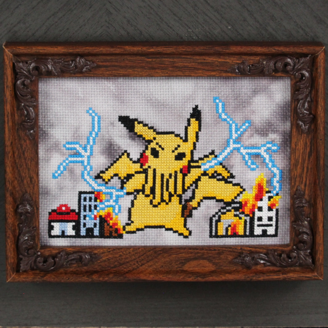 Pikachthulhu Cross Stitch Pattern - instant PDF download