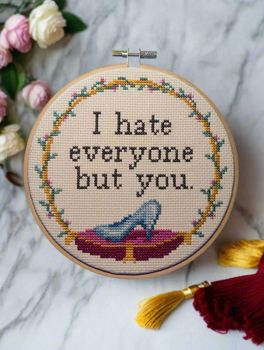 I hate everyone but you cross stitch pattern (instant PDF Download)