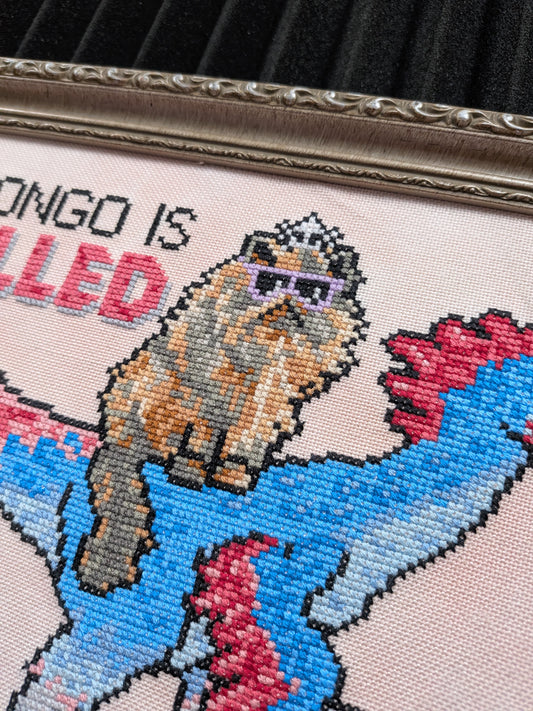 Princess Donut and Mongo cross stitch pattern (Dungeon Crawler Carl inspired) - instant PDF download