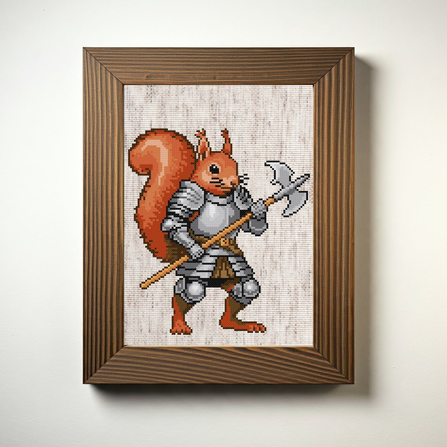 Squirrel Knight Cross Stitch Pattern - instant PDF download