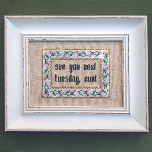 See You Next Tuesday cross stitch pattern - instant PDF Download