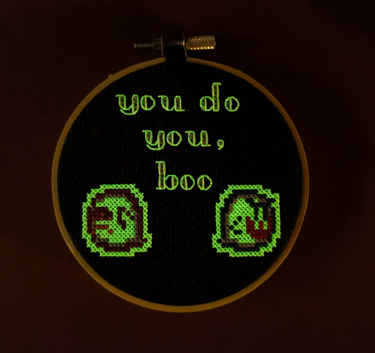 "you do you, boo" Retro gaming inspired Cross Stitch Pattern - Instant PDF Download