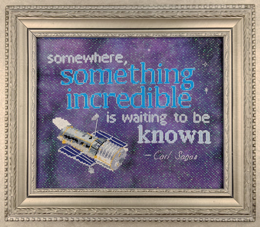 Hubble Space Telescope and Carl Sagan inspired Cross Stitch Pattern - instant PDF Download`
