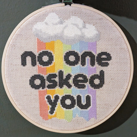 No One Asked You cross stitch pattern - instant PDF Download