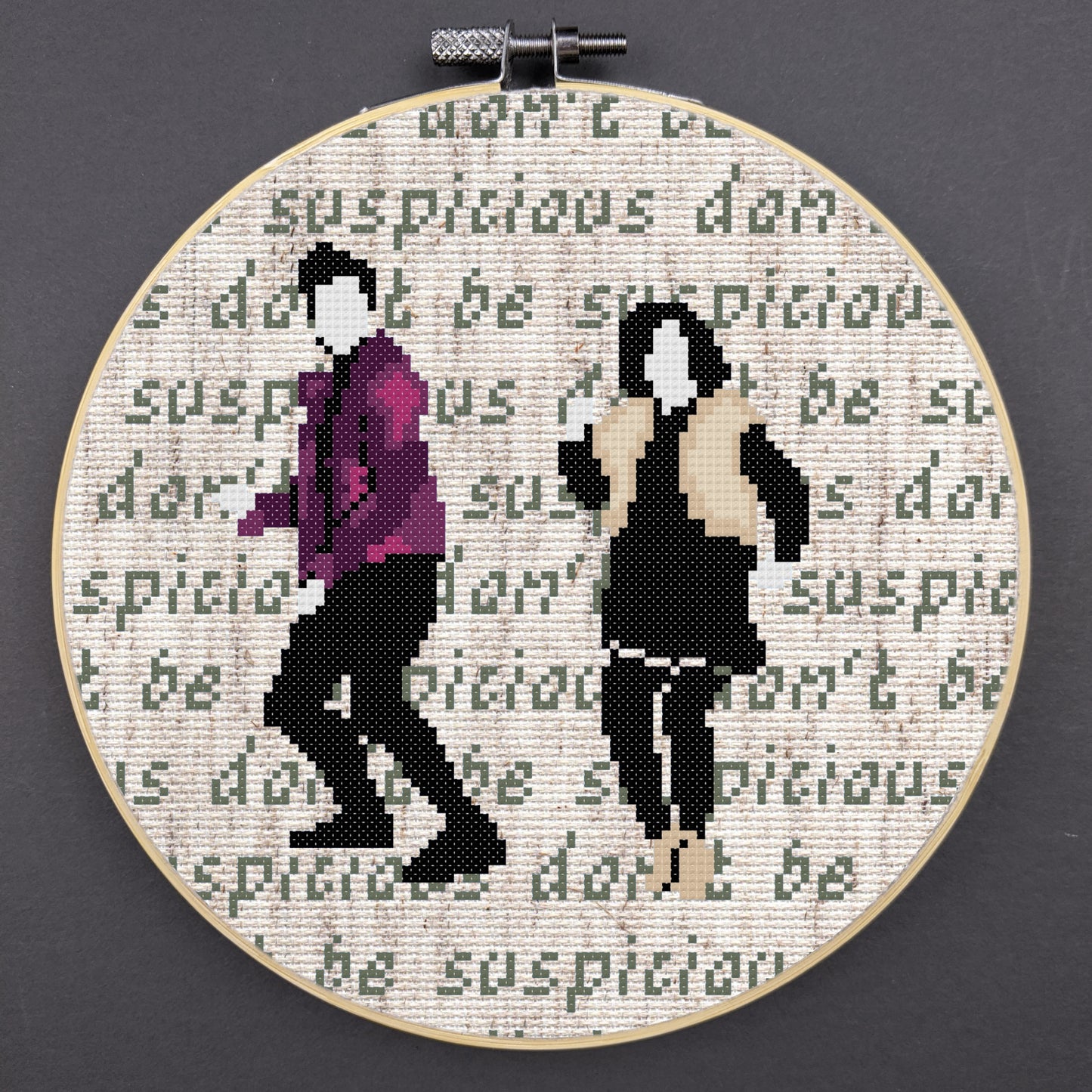 Don't be Suspicious cross stitch pattern - instant PDF download