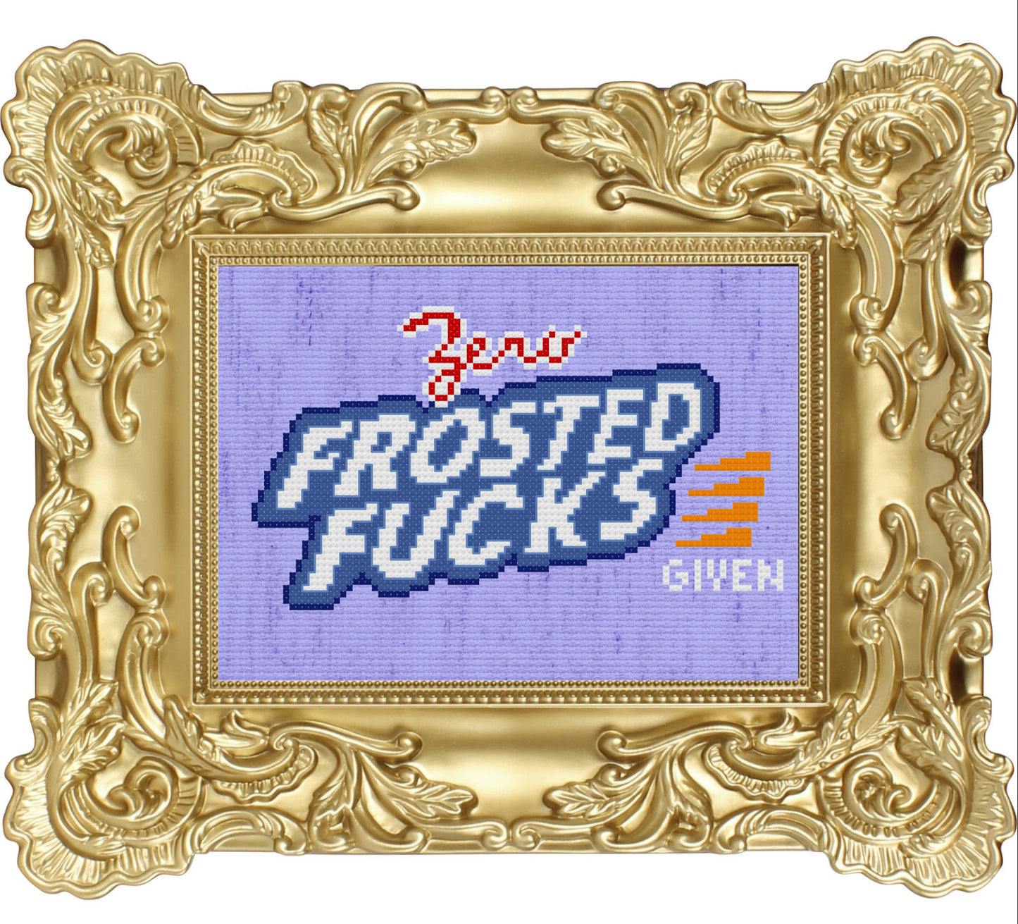 Zero Frosted Fucks Given Cross Stitch Pattern - instant PDF Download