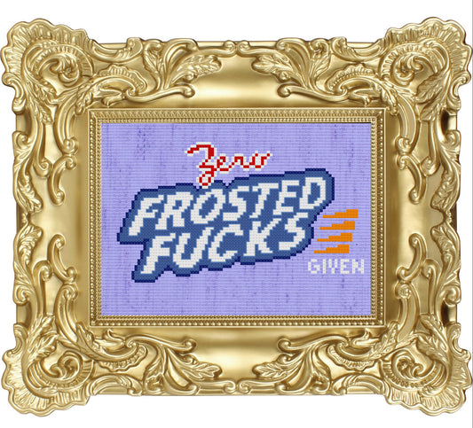 Zero Frosted Fucks Given Cross Stitch Pattern - instant PDF Download