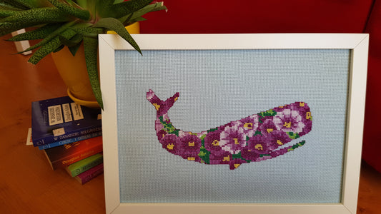Petunia the Whale (THHGTTG-inspired) cross stitch pattern - instant PDF download