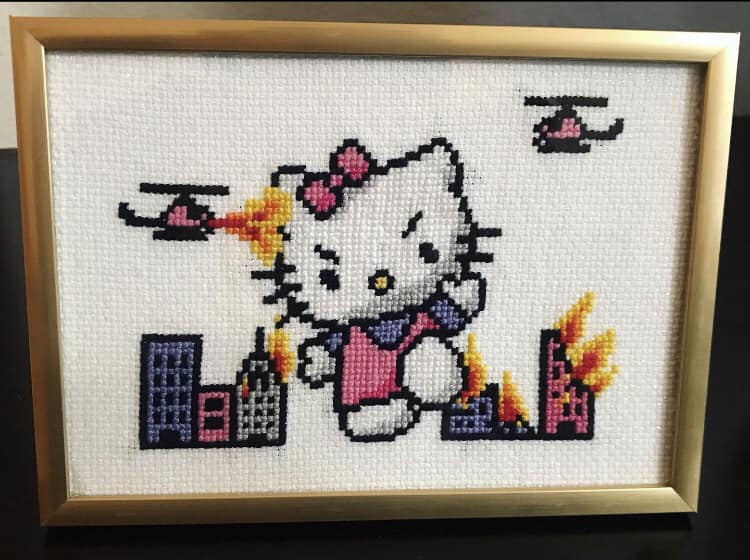 Hell No Kitty cross stitch pattern - instant PDF download – sonovastitch hell-no-kitty-cross-stitch-pattern-instant-pdf-download-sonovastitch