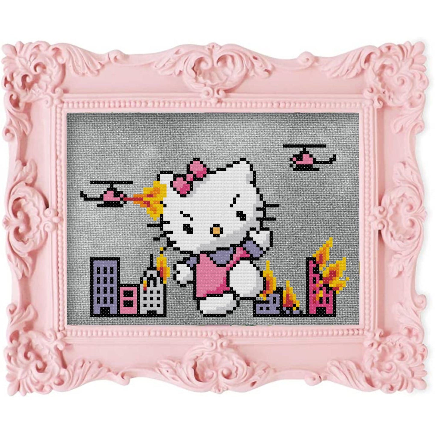 Hell No Kitty cross stitch pattern - instant PDF download
