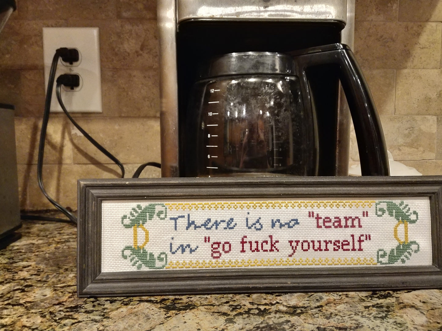 There is No Team in Go Fuck Yourself Cross stitch pattern - instant PDF Download