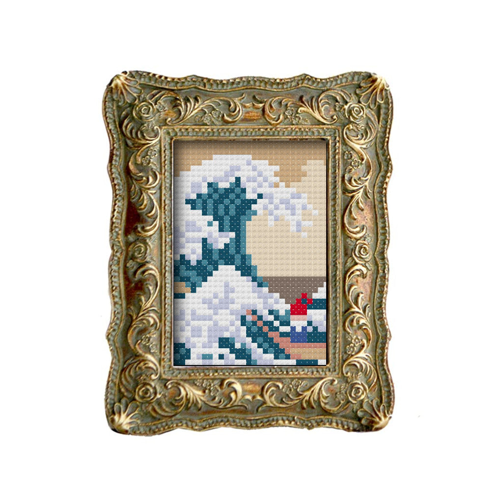 Gnomasterpieces Cross Stitch patterns - 10 Tiny Xstitch versions of famous paintings, but with gnomes - instant PDF Download