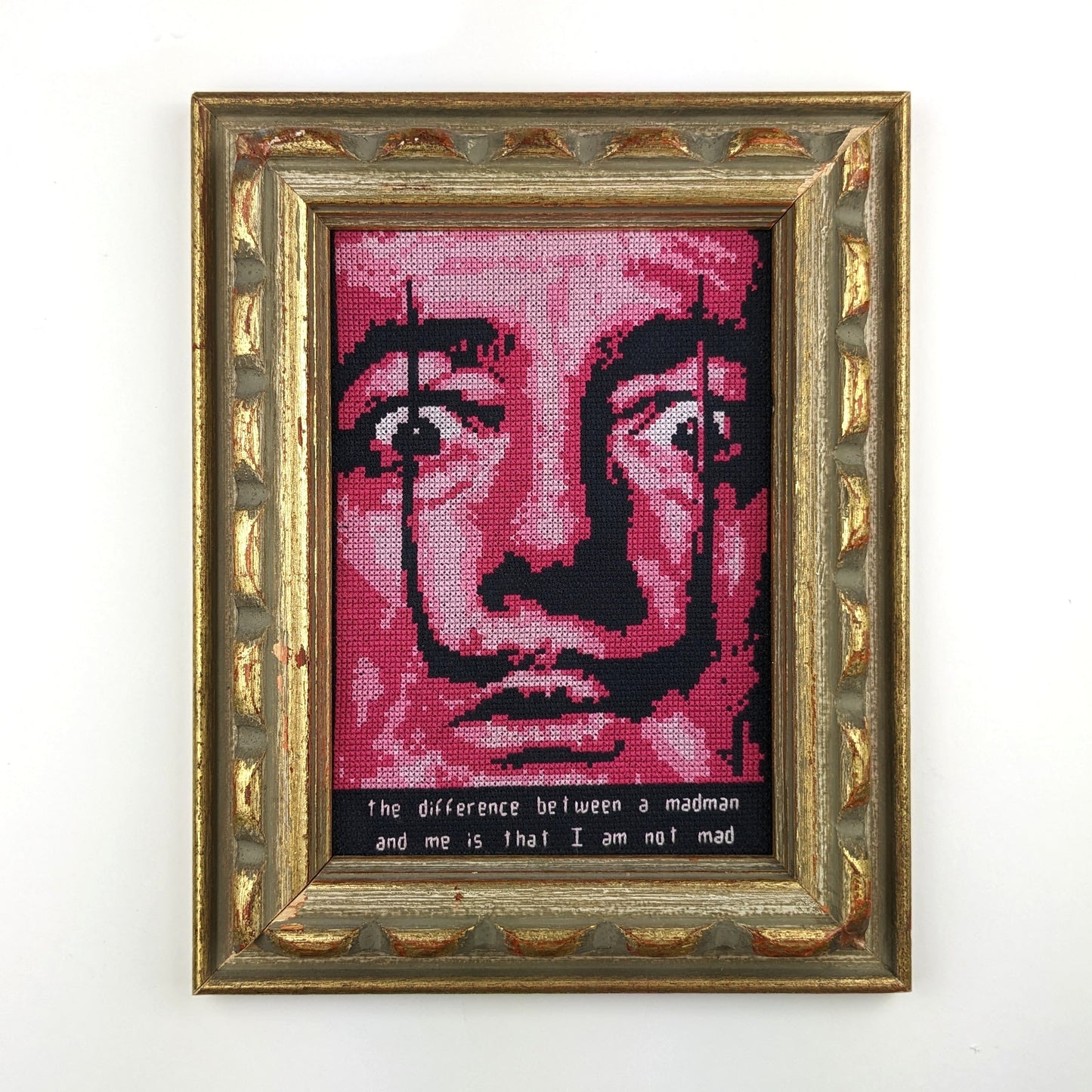 Salvador Dali Lo-Fi Cross Stitch Stitch Portrait Pattern - Instant PDF Download