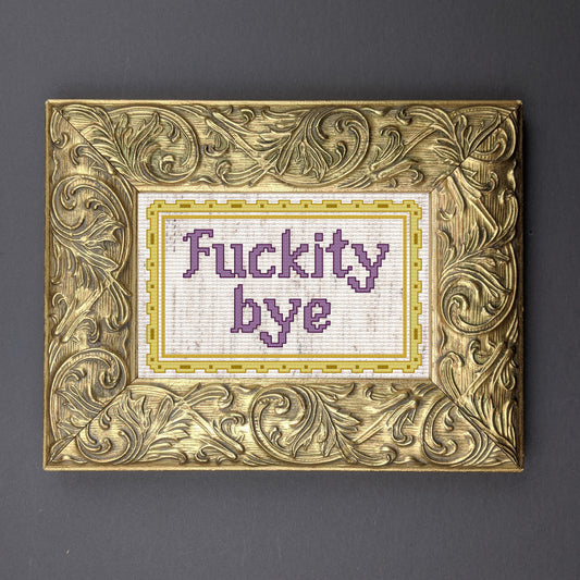Fuckity Bye (The Thick of It/Malcolm Tucker) cross stitch pattern - instant PDF download