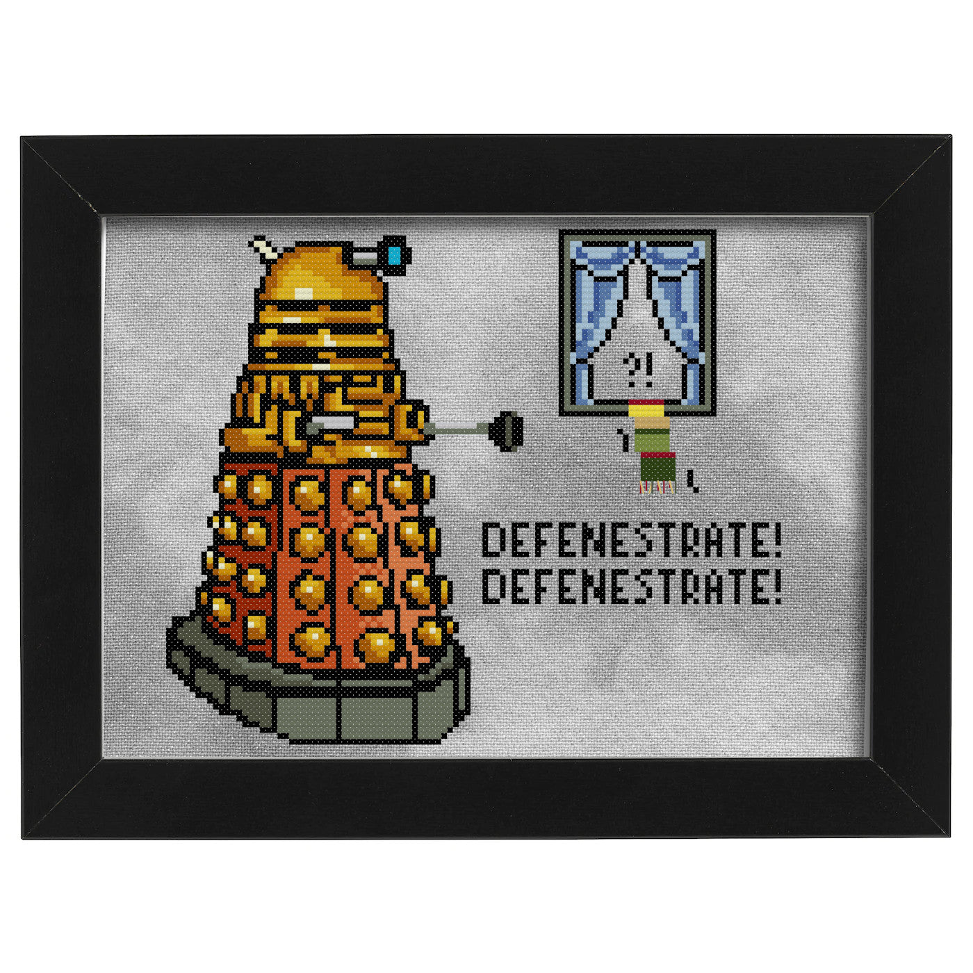 Defenestrate! Funny Doctor Who inspired cross stitch pattern - instant PDF download