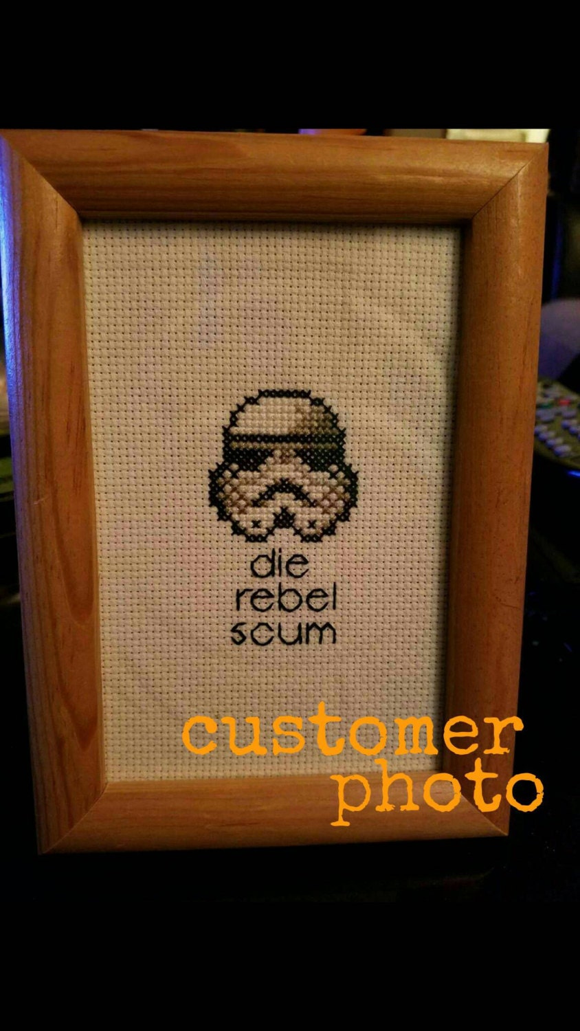 Storm Trooper helmet DPF beginner cross stitch pattern