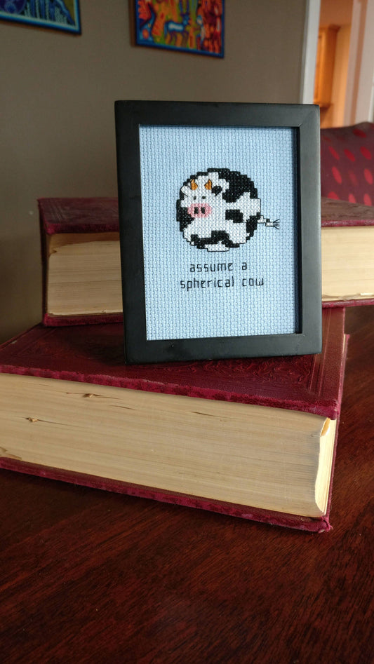 Spherical Cow digital cross stitch pattern - Jokes for science nerds (instant download)