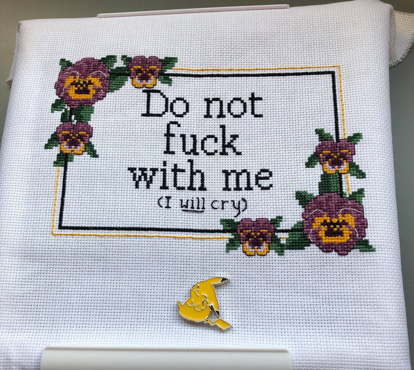 Do not F*ck With Me (I Will Cry) funny subversive cross stitch PDF pattern - Instant Download (Adult)