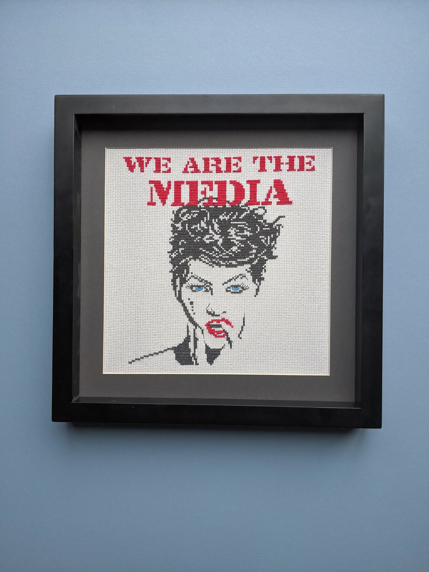AFP Inspired Subversive Cross Stitch Portrait: "We are the Media"