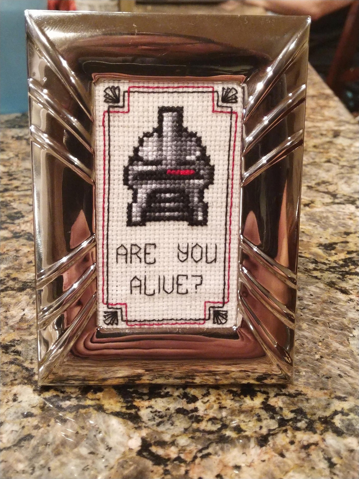 Are you Alive? Cylon helmet cross stitch pattern - Instant PDF download