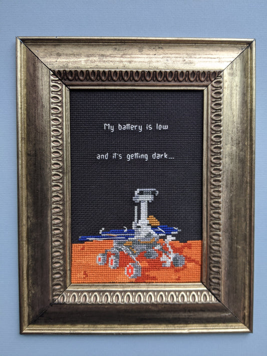 NASA Opportunity Mars Rover Cross Stitch Pattern "Oppy" Tribute Stitch - Instant PDF Download