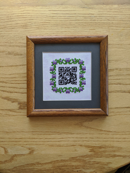 PDF Pattern: Subversive Cross Stitched QR Code for Busybodies - "Nosy little f*cker, ain'tcha?" Instant Download (Mature)