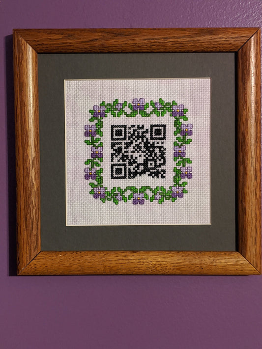 PDF Pattern: Subversive Cross Stitched QR Code for Busybodies - "Nosy little f*cker, ain'tcha?" Instant Download (Mature)