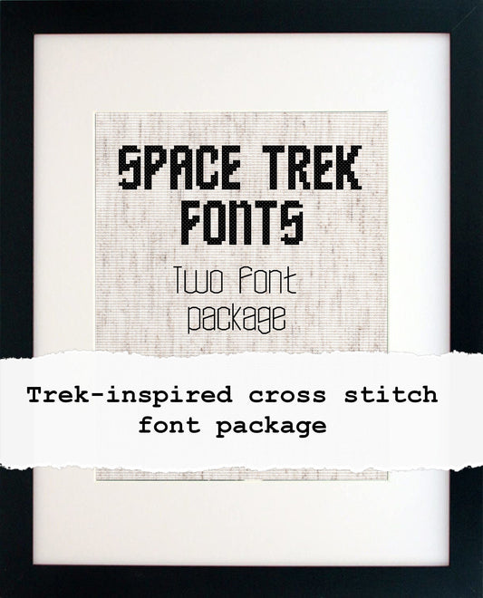 Cross Stitch Alphabet Fonts: Trek inspired sci-fi custom themed small and medium sized fonts for DIY Patterns