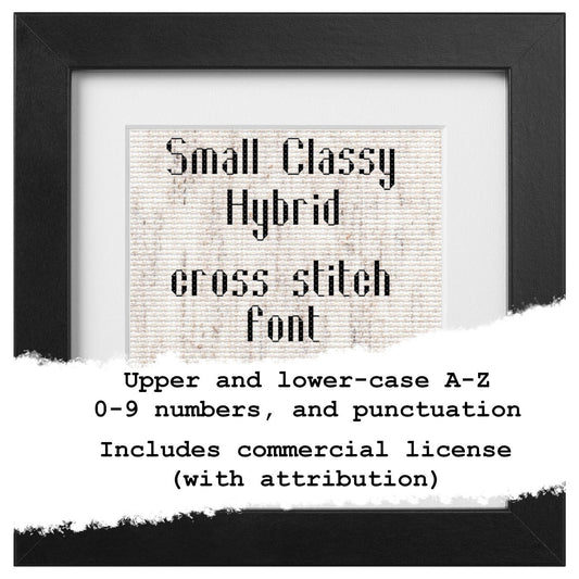 Font pattern: Cross Stitch hybrid font (small, clean, classy, easy to read cross stitch typeface alphabet) Instant PDF download