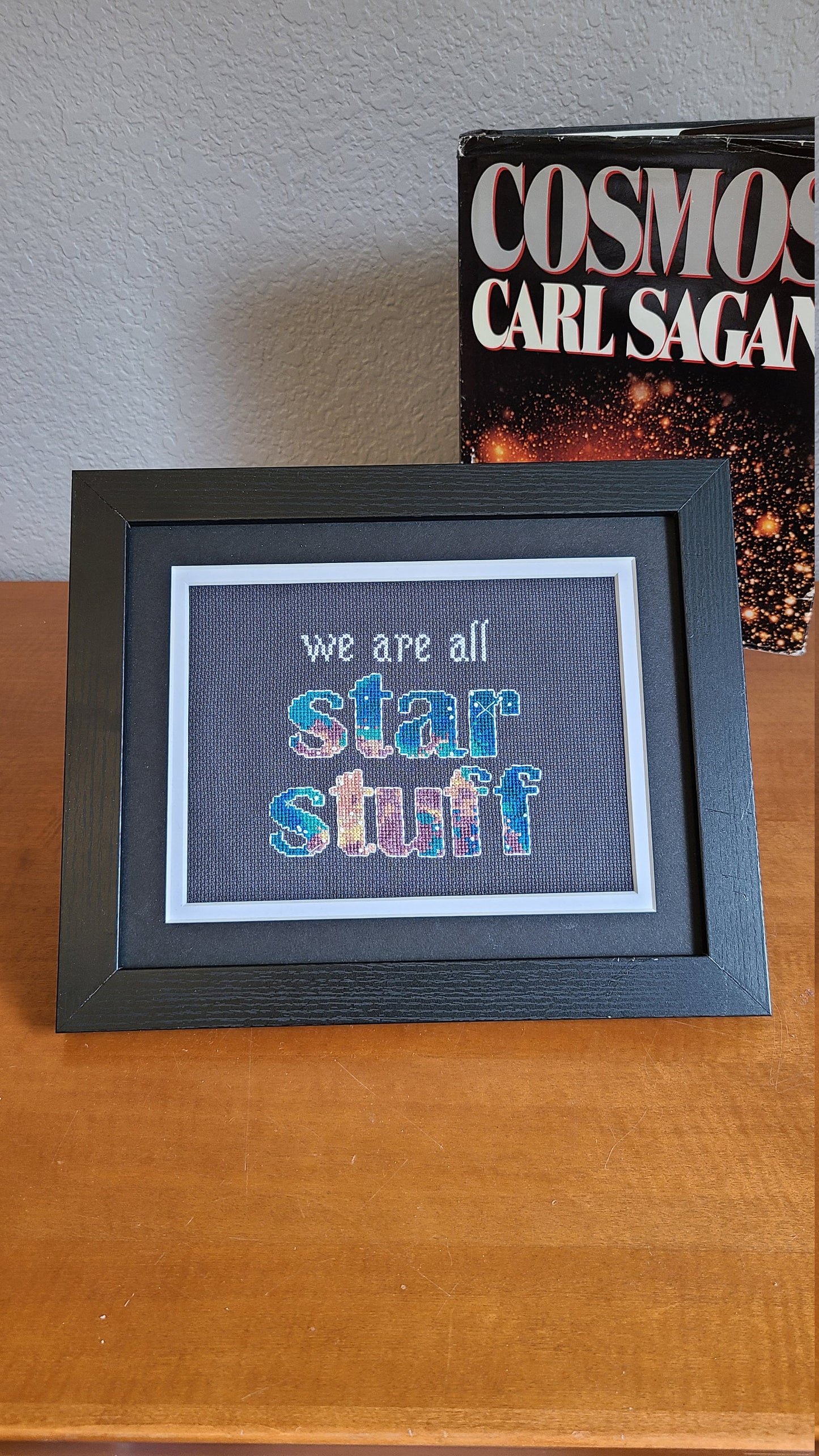 Carl Sagan Quote Cross Stitch Pattern: "We are all Star Stuff" feat. NASA Hubble Nebula image