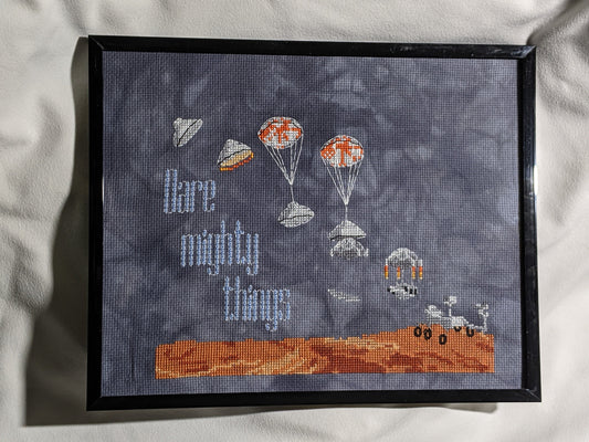 NASA Mars Rover Perseverance Cross Stitch Pattern "Percy" Tribute Stitch - instant PDF Download