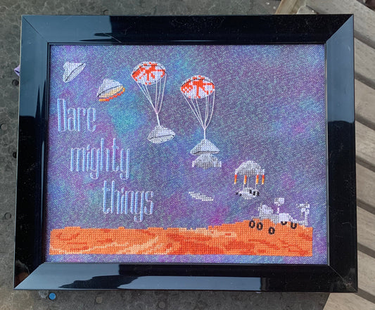 NASA Mars Rover Perseverance Cross Stitch Pattern "Percy" Tribute Stitch - instant PDF Download
