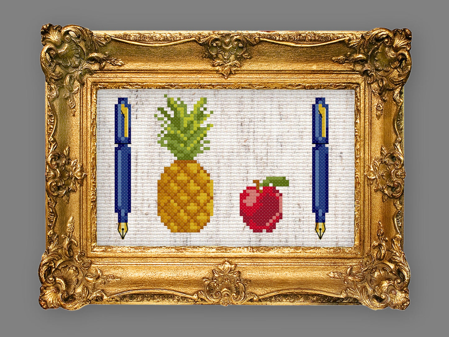 PPAP Cross Stitch PDF Pattern - Meme Inspired (Pikotaro - Pen Pineapple Apple Pen) --Instant Download