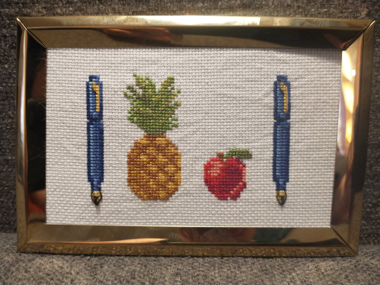 PPAP Cross Stitch PDF Pattern - Meme Inspired (Pikotaro - Pen Pineapple Apple Pen) --Instant Download