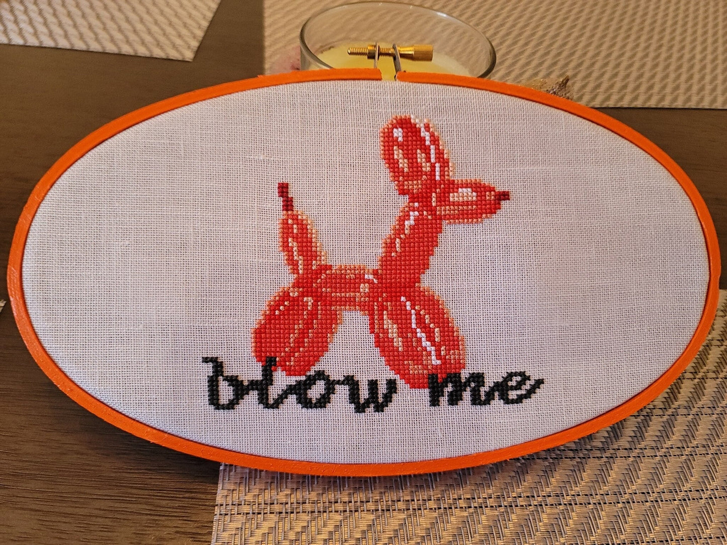 Blow Me Balloon Dog beginner cross stitch pattern - instant PDF Download