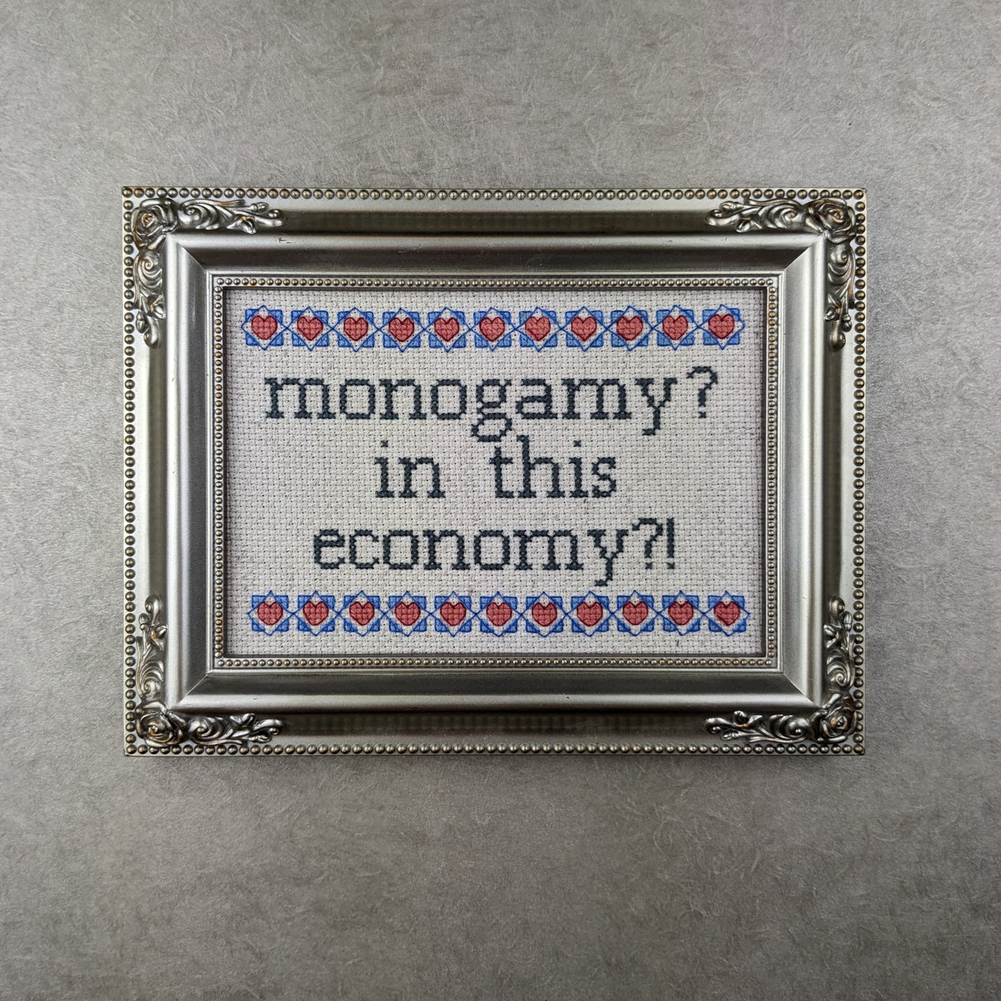 Monogamy? in this economy!? funny cross stitch pattern - instant PDF download