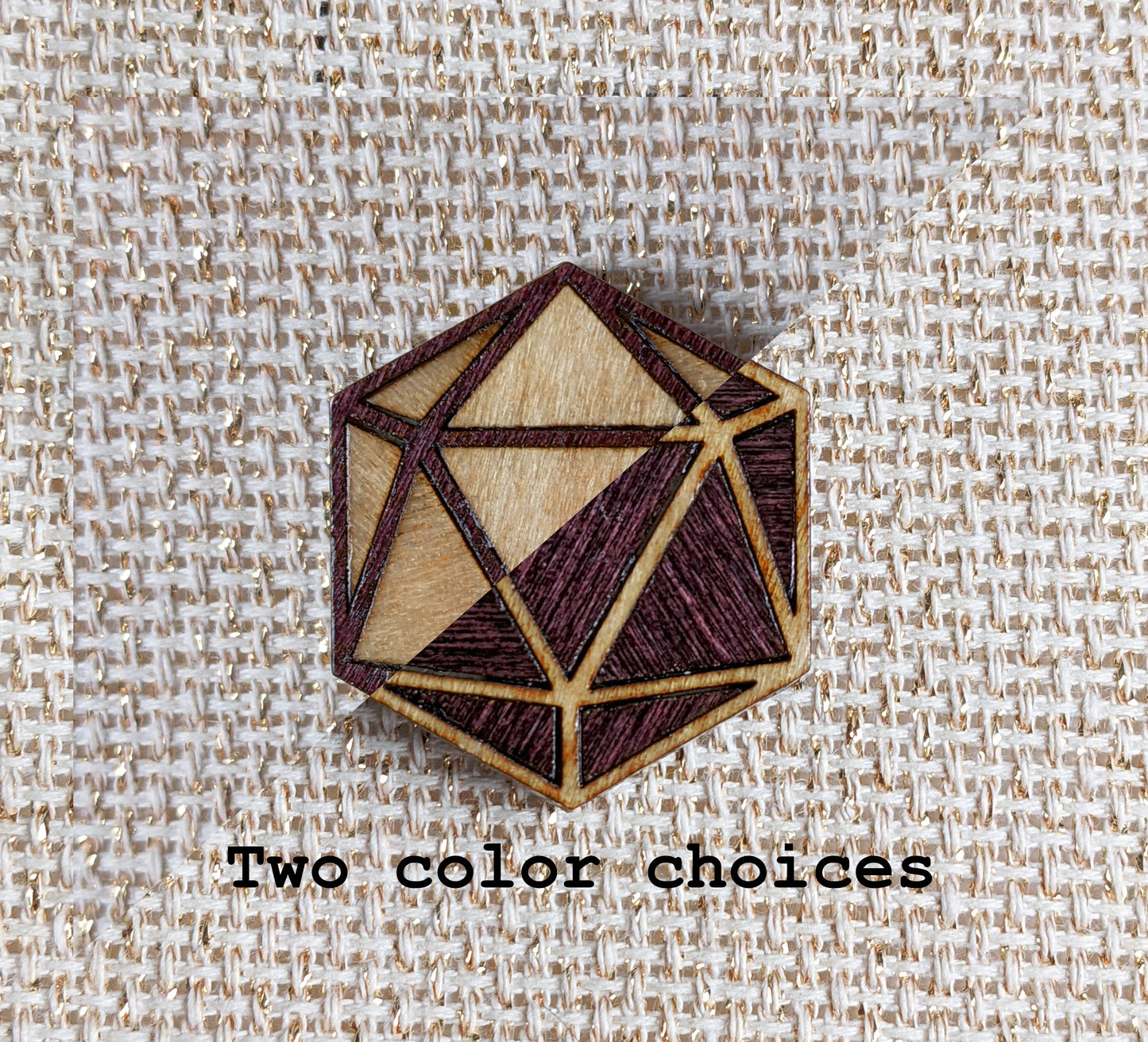 Luxury wooden D20 inspired Marquetry Needleminder